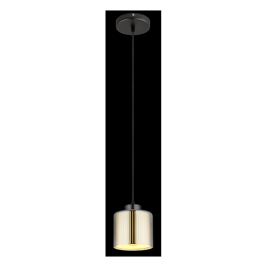 Globo - Ljuskrona med textilsladd 1xE27/60W/230V skinande krom diameter 14 cm