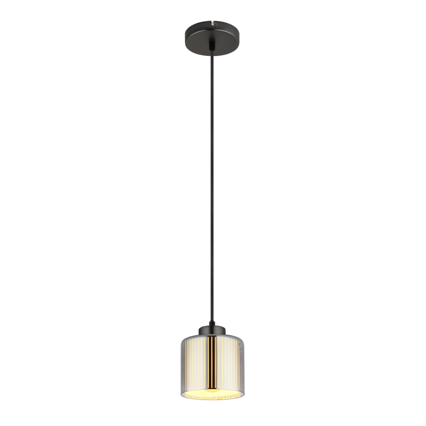 Globo - Ljuskrona med textilsladd 1xE27/60W/230V skinande krom diameter 14 cm