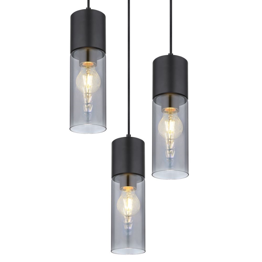 Globo - Taklampa med 3xE27/25W/230V, Ø 30 cm, svart