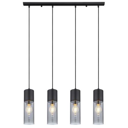 Globo - Ljuskrona med textilsladd 4xE27/25W/230V svart