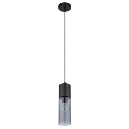 Globo - Ljuskrona med textilsladd 1xE27/25W/230V diameter 10,5 cm svart
