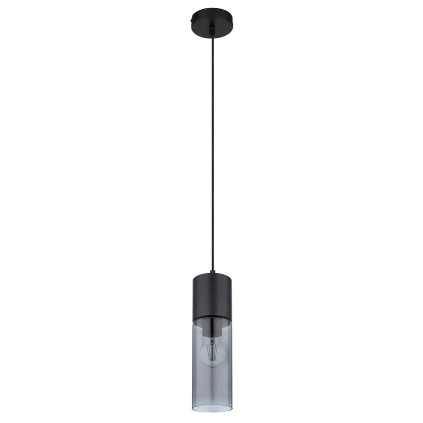 Globo - Ljuskrona med textilsladd 1xE27/25W/230V diameter 10,5 cm svart