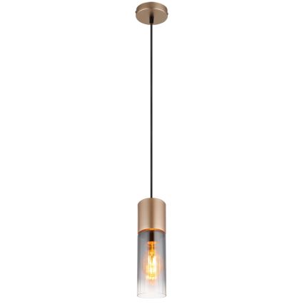 Globo - Ljuskrona med textilsladd 1xE27/25W/230V brons diameter 10 cm