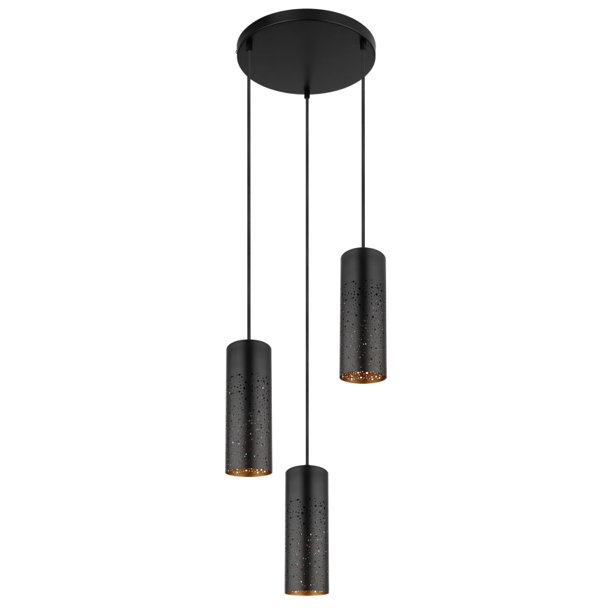 Globo - Ljuskrona med textilsladd 3xE27/40W/230V