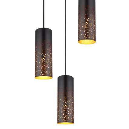 Globo - Ljuskrona med textilsladd 3xE27/40W/230V