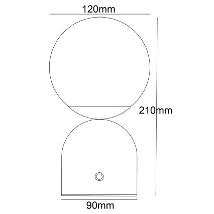 Globo - LED ljusreglerad bordslampa touch LED/2,5W/3,7V 2700/4000/65000K 1800 mAh USB svart