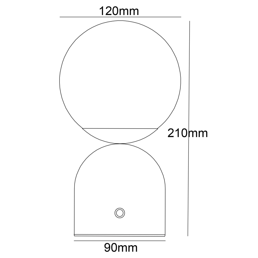 Globo - LED ljusreglerad bordslampa touch LED/2,5W/3,7V 2700/4000/65000K 1800 mAh USB svart