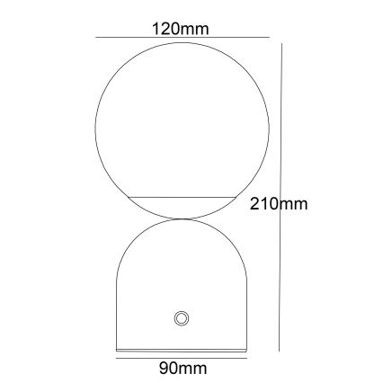 Globo - LED ljusreglerad bordslampa touch LED/2,5W/3,7V 2700/4000/6500K 1800 mAh USB vit