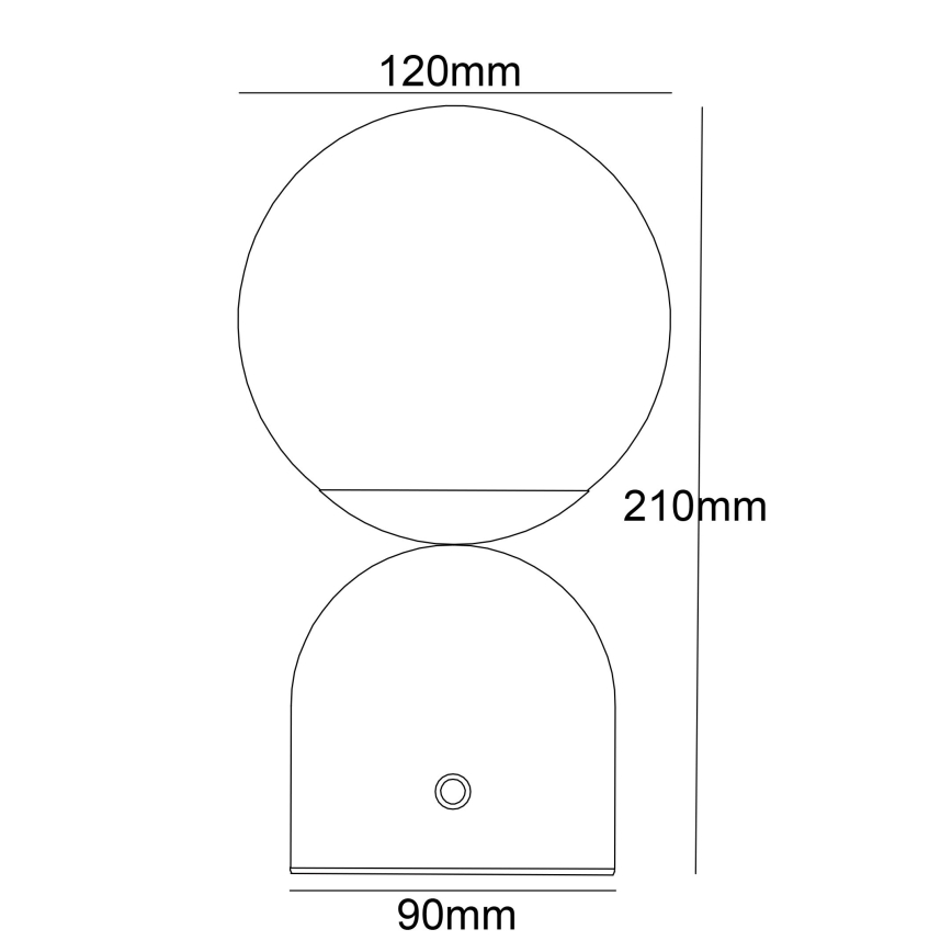 Globo - LED ljusreglerad bordslampa touch LED/2,5W/3,7V 2700/4000/6500K 1800 mAh USB vit