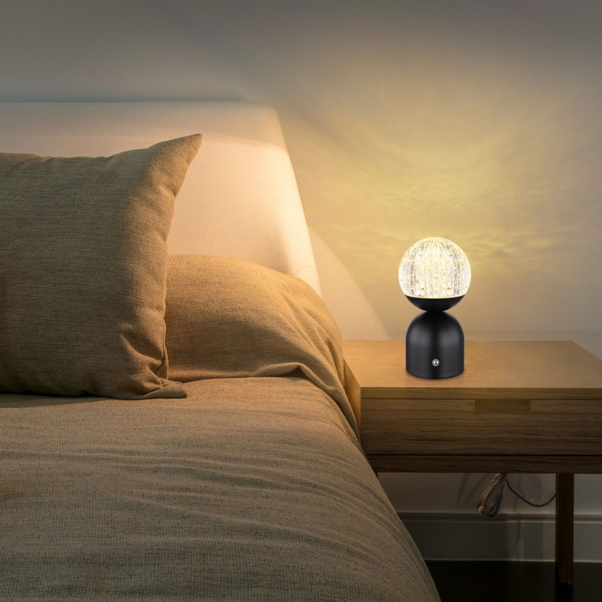 Globo - LED ljusreglerad bordslampa touch LED/2,5W/3,7V 2700/4000/6500K 1800 mAh USB svart