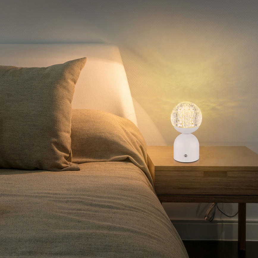 Globo - LED ljusreglerad bordslampa touch LED/2,5W/3,7V 2700/4000/65000K 1800 mAh USB vit