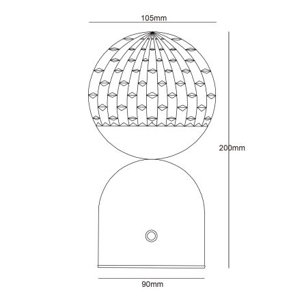 Globo - LED ljusreglerad bordslampa touch LED/2,5W/3,7V 2700/4000/65000K 1800 mAh USB vit