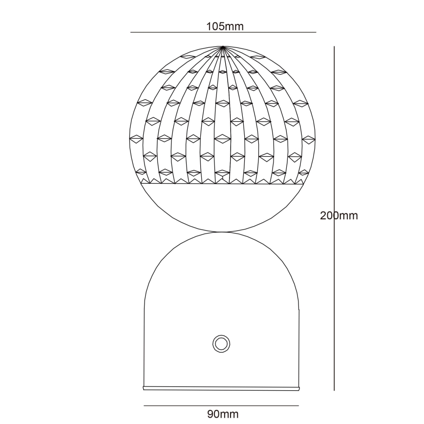 Globo - LED ljusreglerad bordslampa touch LED/2,5W/3,7V 2700/4000/65000K 1800 mAh USB vit