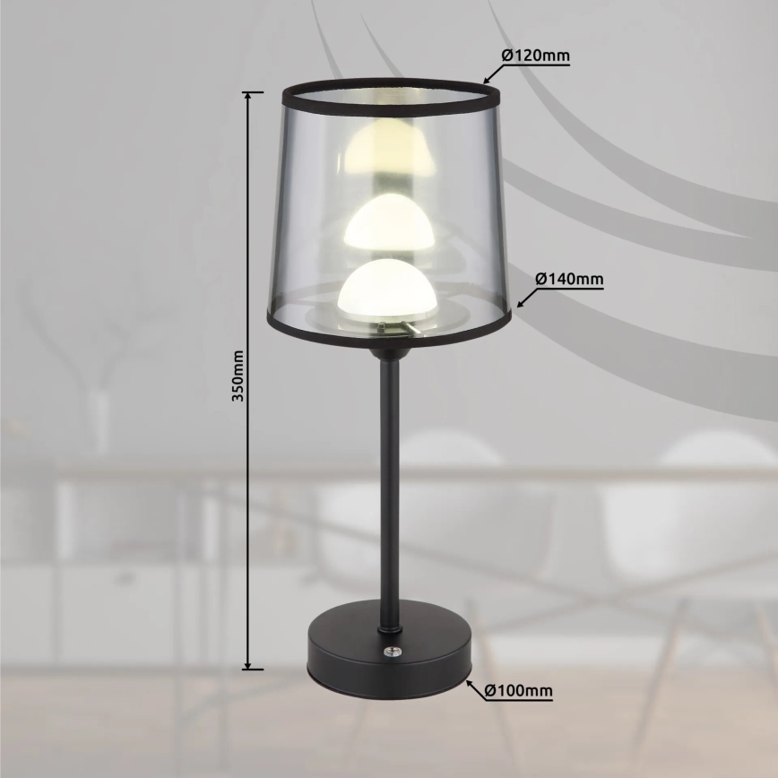 Globo - LED Dimbar uppladdningsbar touch bordslampa LED/2,5W/3,7V 2700/4000/6500K 1800 mAh svart