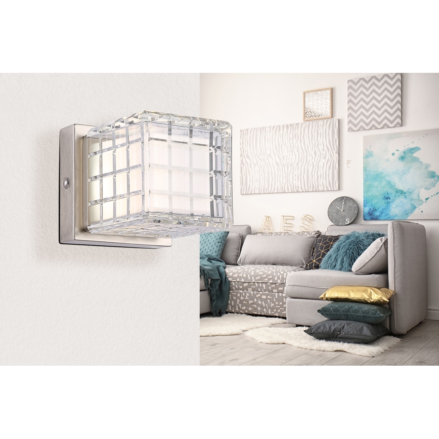 Globo - LED ljusreglerad bordslampa touch LED/2,5W/3,7V 2700K/4000K/6500K 1800 mAh USB matt krom
