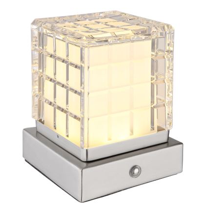 Globo - LED ljusreglerad bordslampa touch LED/2,5W/3,7V 2700K/4000K/6500K 1800 mAh USB matt krom