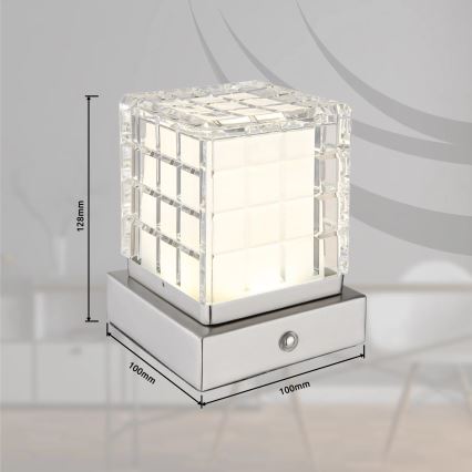 Globo - LED ljusreglerad bordslampa touch LED/2,5W/3,7V 2700K/4000K/6500K 1800 mAh USB matt krom