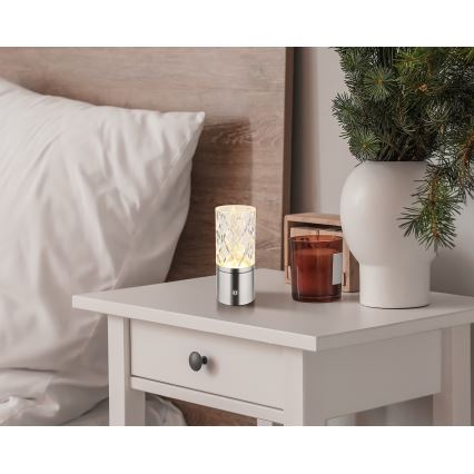 Globo - LED ljusreglerad bordslampa touch LED/2,5W/3,7V 2700K/4000K/6500K 1800 mAh USB matt krom