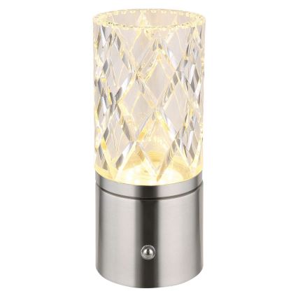 Globo - LED ljusreglerad bordslampa touch LED/2,5W/3,7V 2700K/4000K/6500K 1800 mAh USB matt krom