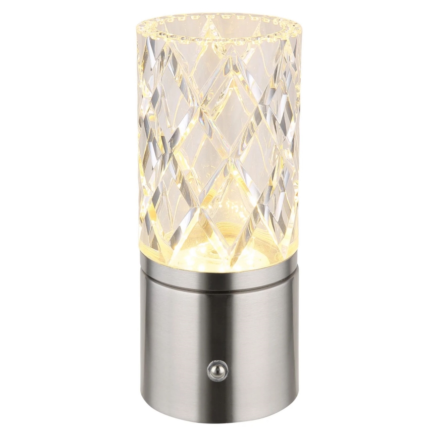 Globo - LED ljusreglerad bordslampa touch LED/2,5W/3,7V 2700K/4000K/6500K 1800 mAh USB matt krom
