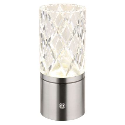 Globo - LED ljusreglerad bordslampa touch LED/2,5W/3,7V 2700K/4000K/6500K 1800 mAh USB matt krom