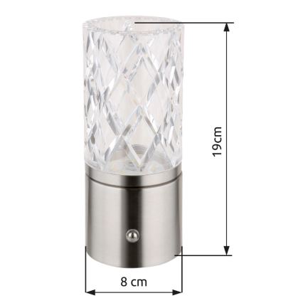 Globo - LED ljusreglerad bordslampa touch LED/2,5W/3,7V 2700K/4000K/6500K 1800 mAh USB matt krom
