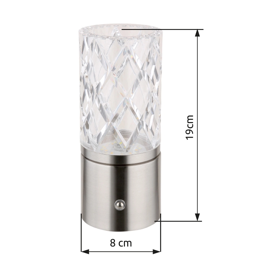 Globo - LED ljusreglerad bordslampa touch LED/2,5W/3,7V 2700K/4000K/6500K 1800 mAh USB matt krom