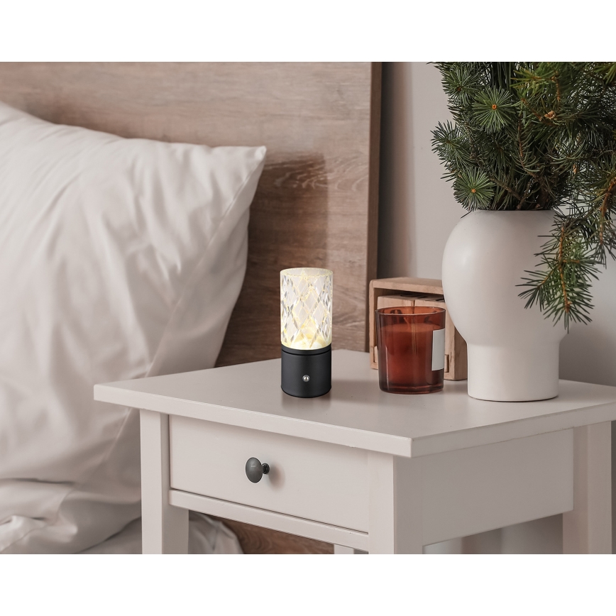 Globo - LED ljusreglerad bordslampa touch LED/2,5W/3,7V 2700K/4000K/6500K 1800 mAh USB svart