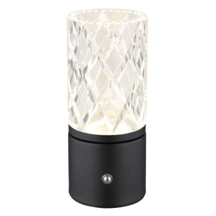 Globo - LED ljusreglerad bordslampa touch LED/2,5W/3,7V 2700K/4000K/6500K 1800 mAh USB svart