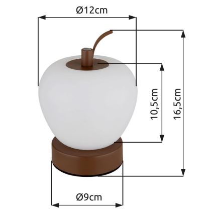 Globo - LED ljusreglerad bordslampa touch LED/2W/3,7V 2700K/4000K/6500K 1200 mAh USB brun