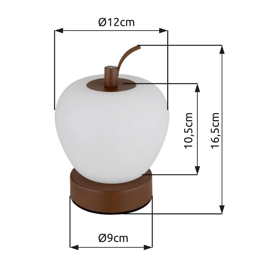 Globo - LED ljusreglerad bordslampa touch LED/2W/3,7V 2700K/4000K/6500K 1200 mAh USB brun