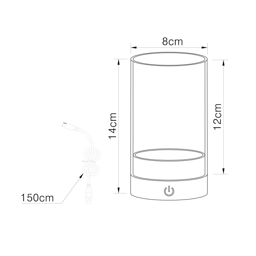 Globo - LED Utomhus ljusreglerad uppladdningsbar beröring bordslampa LED/2W/3,7V 2700/4000/6500K 1200mAh IP44 beige