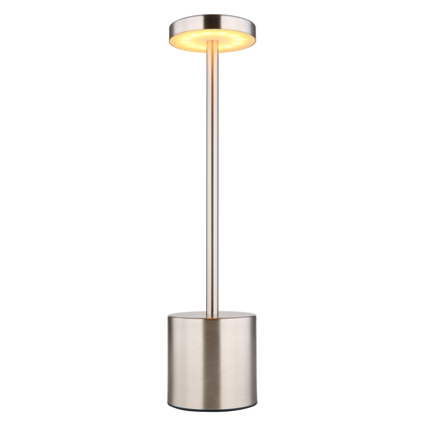 Globo - LED ljusreglerad bordslampa touch LED/1,2W/3,7V 2000K/3500K/7000K 1200 mAh USB matt krom