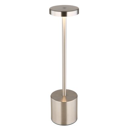 Globo - LED ljusreglerad bordslampa touch LED/1,2W/3,7V 2000K/3500K/7000K 1200 mAh USB matt krom