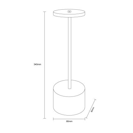 Globo - LED ljusreglerad bordslampa touch LED/1,2W/3,7V 2000K/3500K/7000K 1200 mAh USB matt krom