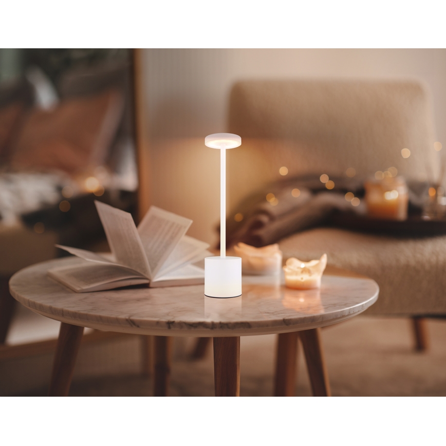 Globo - LED ljusreglerad bordslampa touch LED/1,2W/3,7V 2000K/3500K/7000K 1200 mAh USB vit
