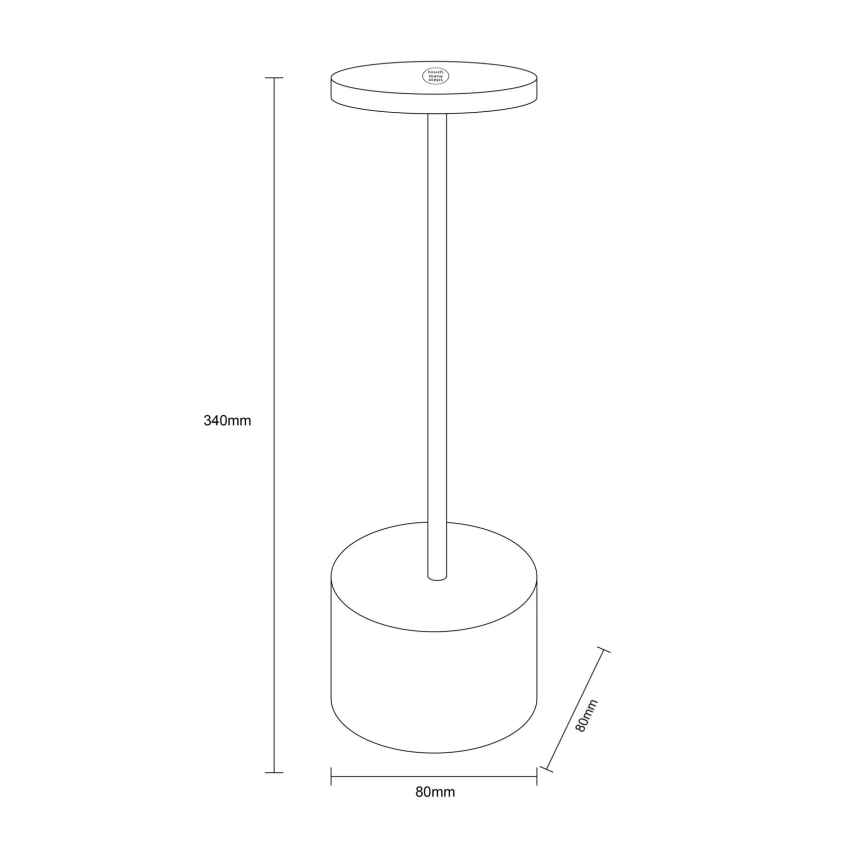 Globo - LED ljusreglerad bordslampa touch LED/1,2W/3,7V 2000K/3500K/7000K 1200 mAh USB vit