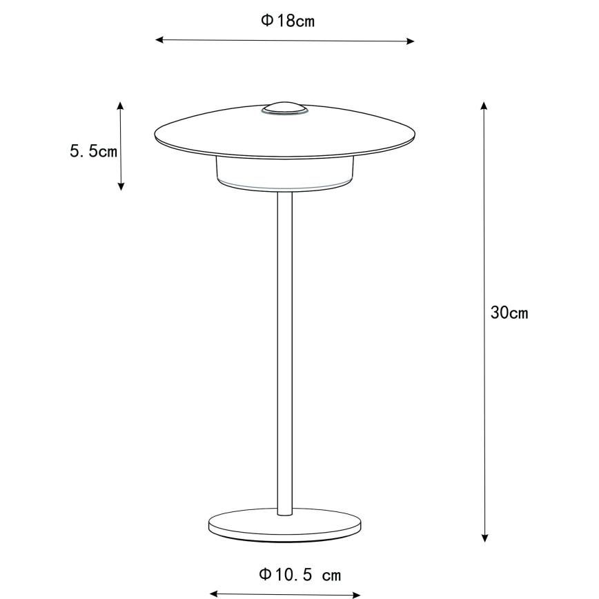 Globo - LED Utomhus uppladdningsbar beröring bordslampa LED/3W/3,7V 1800/2700/3000K IP44 1800 mAh vit