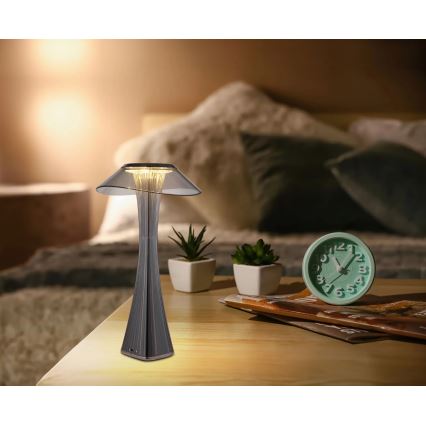 Globo - LED Ljusreglerad uppladdningsbar bordslampa LED/2,5W/3,7V 1200mAh 2700K/4500K/6500K svart