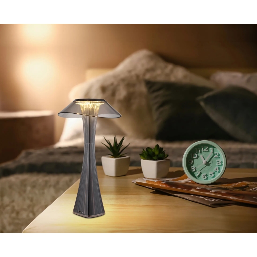 Globo - LED Ljusreglerad uppladdningsbar bordslampa LED/2,5W/3,7V 1200mAh 2700K/4500K/6500K svart