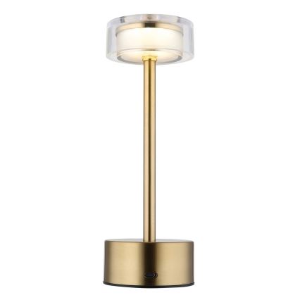 Globo - LED Dimbar uppladdningsbar touch bordslampa LED/2,5W/3,7V 2700/4000/6500K 1800mAh mässing