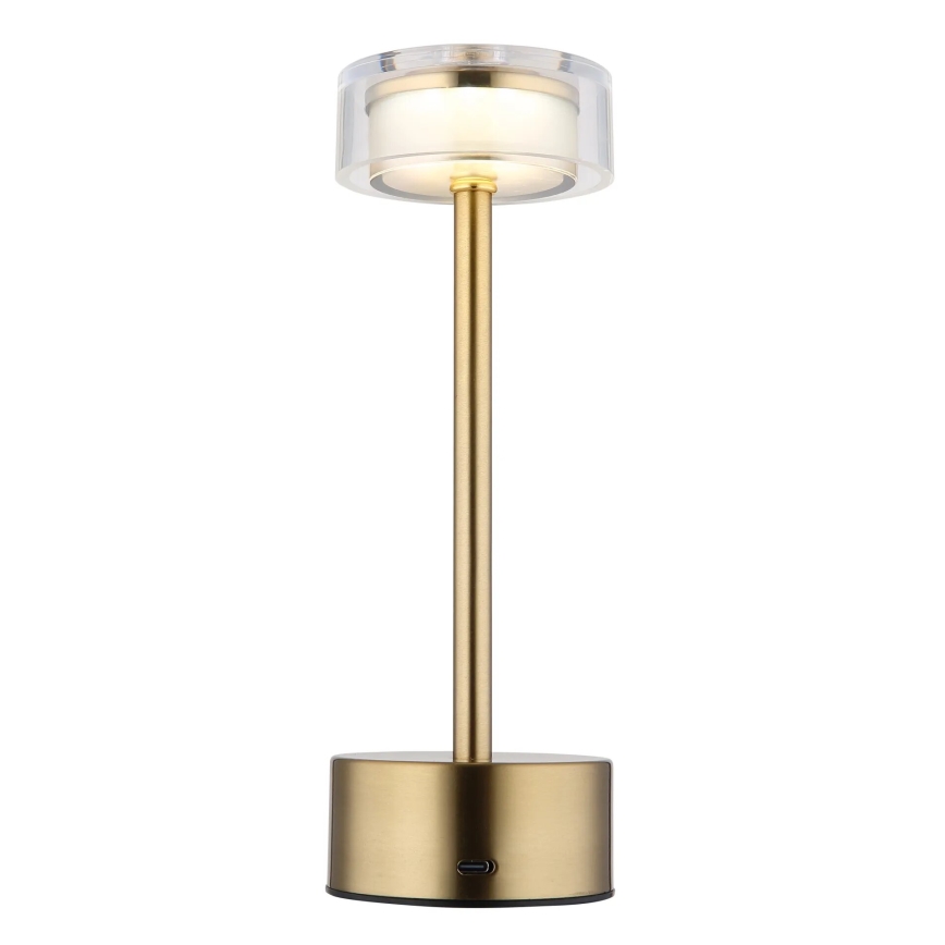 Globo - LED Dimbar uppladdningsbar touch bordslampa LED/2,5W/3,7V 2700/4000/6500K 1800mAh mässing