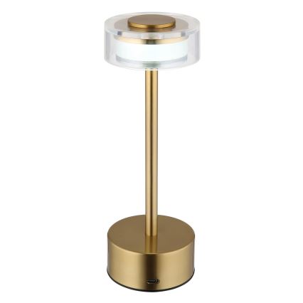 Globo - LED Dimbar uppladdningsbar touch bordslampa LED/2,5W/3,7V 2700/4000/6500K 1800mAh mässing