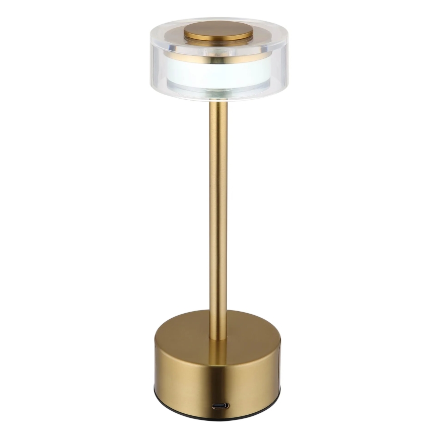 Globo - LED Dimbar uppladdningsbar touch bordslampa LED/2,5W/3,7V 2700/4000/6500K 1800mAh mässing