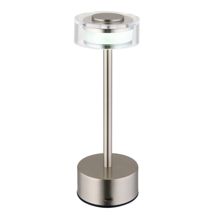 Globo - LED Dimbar uppladdningsbar touch bordslampa LED/2,5W/3,7V 2700/4000/6500K 1800mAh matt krom
