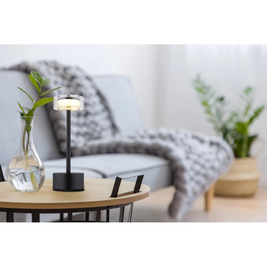 Globo - LED Dimbar uppladdningsbar touch bordslampa LED/2,5W/3,7V 2700/4000/6500K 1800mAh svart