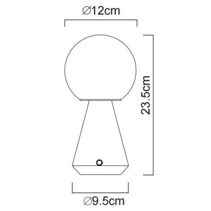 Globo - LED dimbar utomhusbordslampa med touch LED/1,5W/5V 3000/4500/6500K 1800 mAh IP41 vit