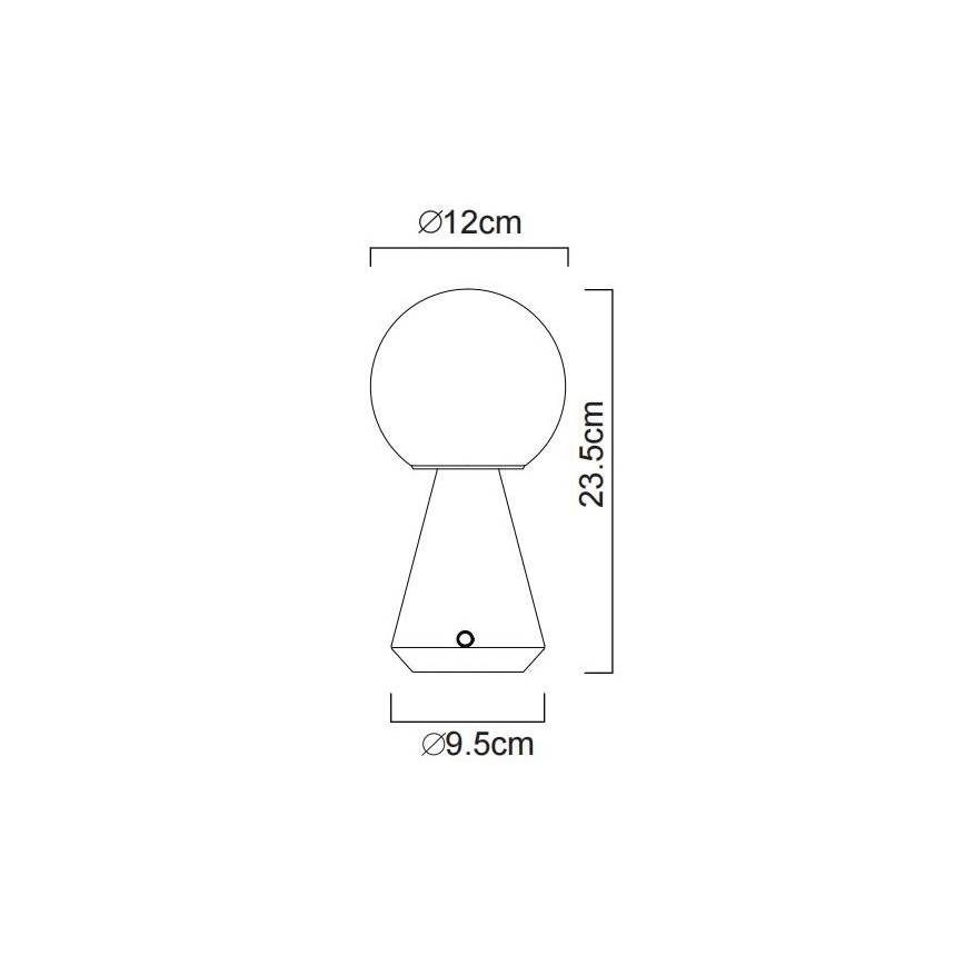 Globo - LED dimbar utomhusbordslampa med touch LED/1,5W/5V 3000/4500/6500K 1800 mAh IP41 vit