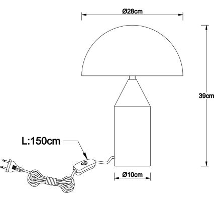 Globo - Bordslampa 2xE27/40W/230V