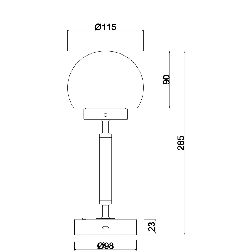Globo - LED Dimbar uppladdningsbar touch bordslampa LED/2,5W/5V 1800mAh 2700/4000/6500K antracit